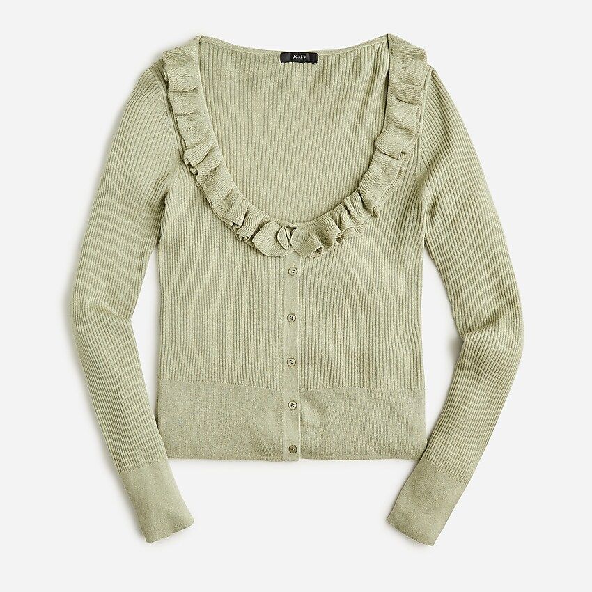 Silk-cashmere ruffle cardigan sweater | J.Crew US