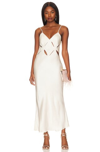Shona Joy Milo Cut Out Slit Maxi Dress in Coconut from Revolve.com | Revolve Clothing (Global)