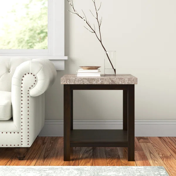 Claiborne 24'' Tall Genuine Marble End Table | Wayfair North America