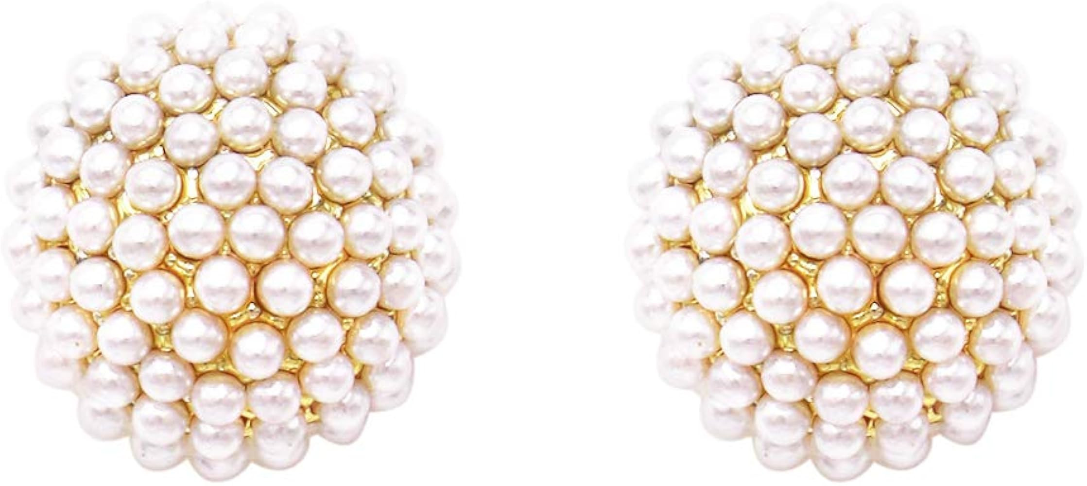 Rosemarie & Jubalee Women's Timeless Classic Simulated Pave Pearl Cluster Hypoallergenic Stud Ear... | Amazon (US)