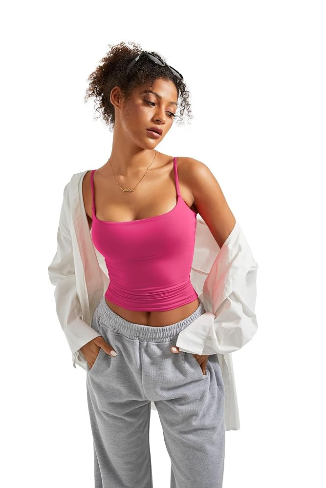 SUUKSESS Women Sexy Square Neck Tank Top Summer Y2K Going Out Basic Cami Shirt | Amazon (US)