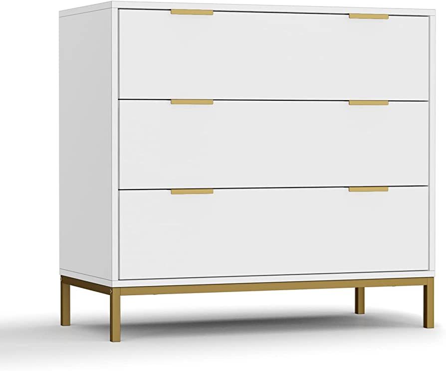 Anmytek White Dresser for Bedroom, 3 Drawer Dresser with Spacious Storage Modern Wood Chest of Dr... | Amazon (US)