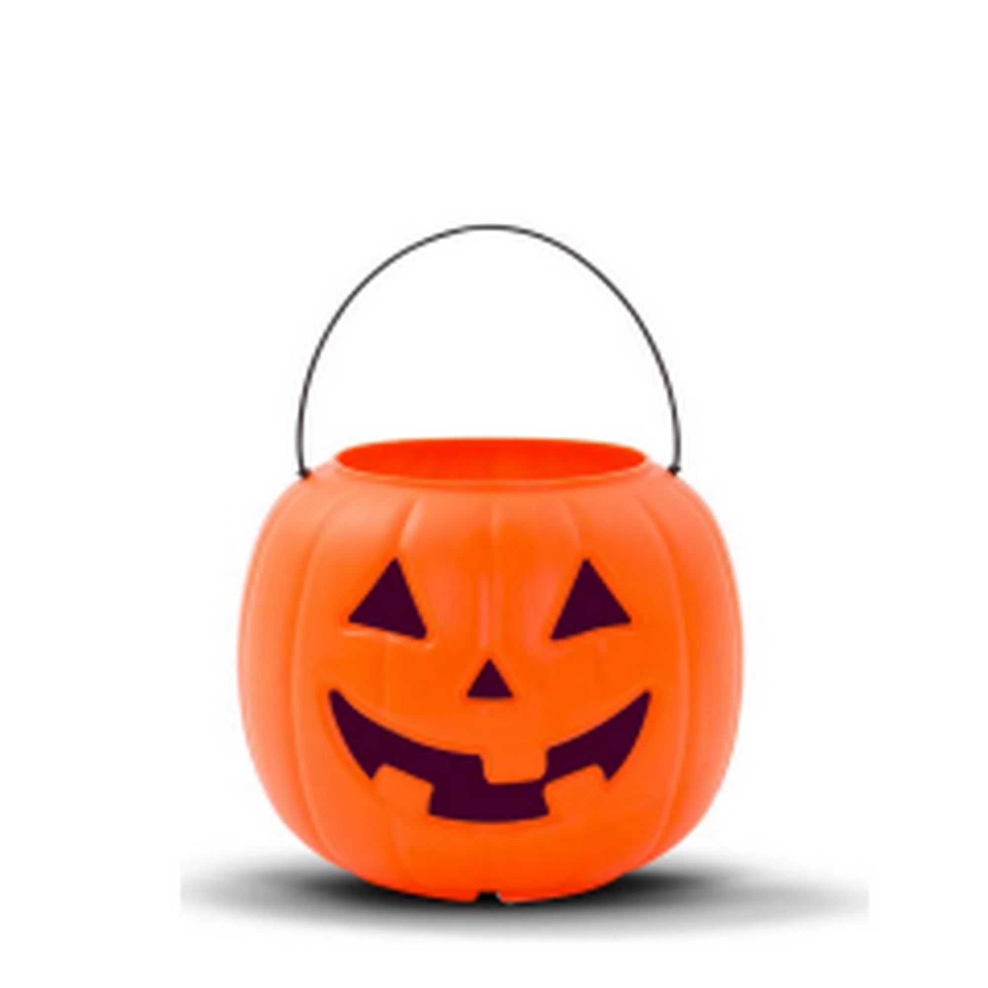 Halloween Pumpkin Treat Pail, Orange, 8", by Way To Celebrate - Walmart.com | Walmart (US)