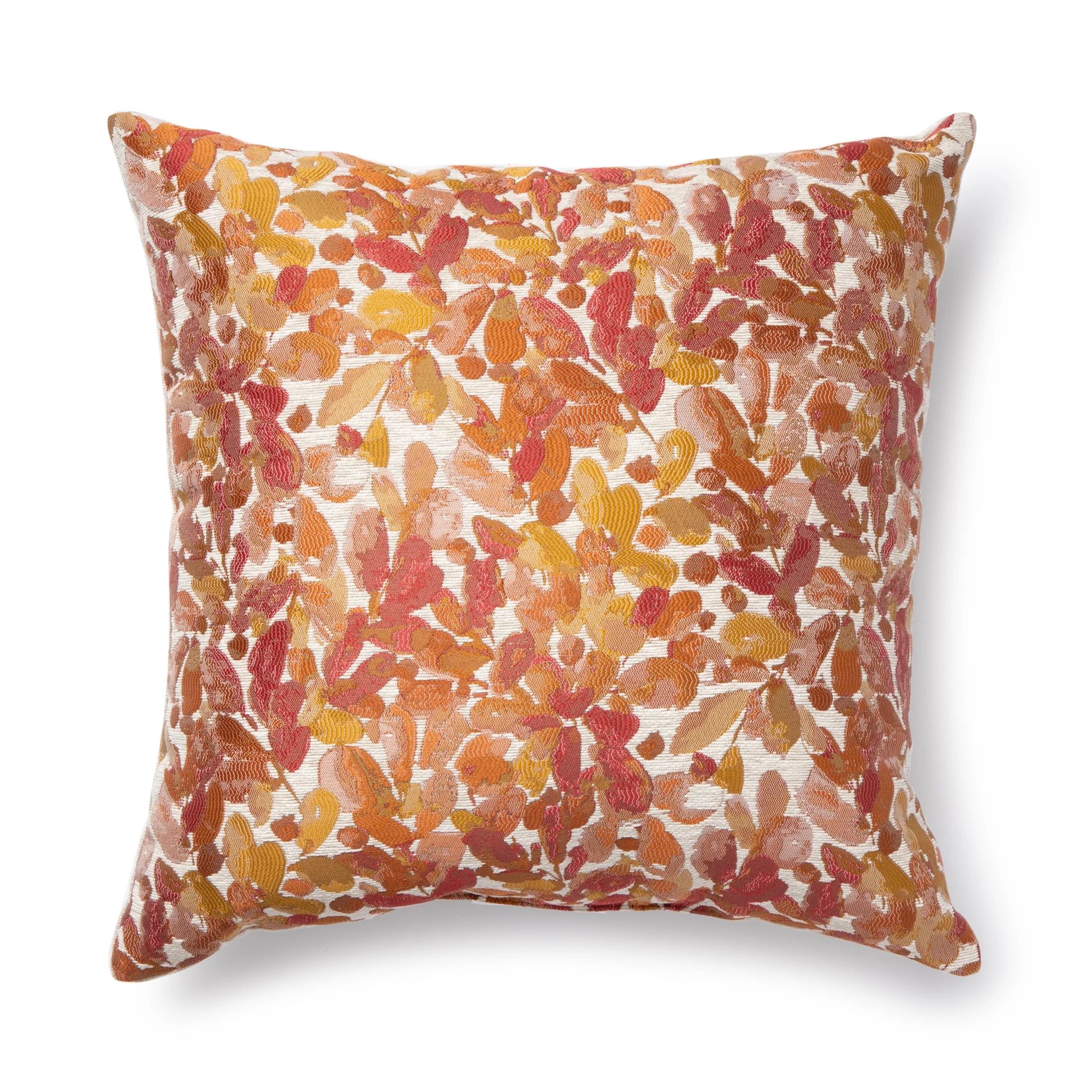 Better Homes & Gardens Botanical Decorative Square Pillow, 20" x 20", Spice | Walmart (US)