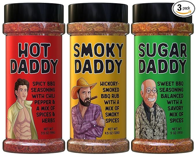 BBQ Rub Dad Gift Set -Sugar Daddy, Hot Daddy, Smoky Daddy. Barbecue Seasoning, Fathers Day Dad Gi... | Amazon (US)