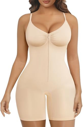 SHAPERX Women's Shapewear Bodysuit Tummy Control Seamless Zip-Up Body Shaper Waist Snatched Body ... | Amazon (US)