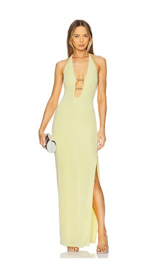 Yesenia Slinky Maxi Dress in Pastel Yellow | Revolve Clothing (Global)