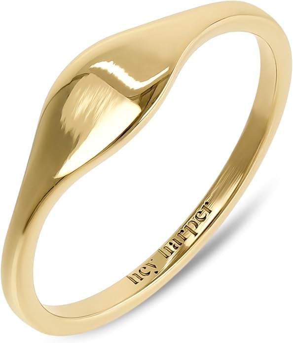 Hey Harper Gold Ring for Women - Gold Plated Stacking Waterproof & Sweatproof Jewerly Ring - Ever... | Amazon (US)