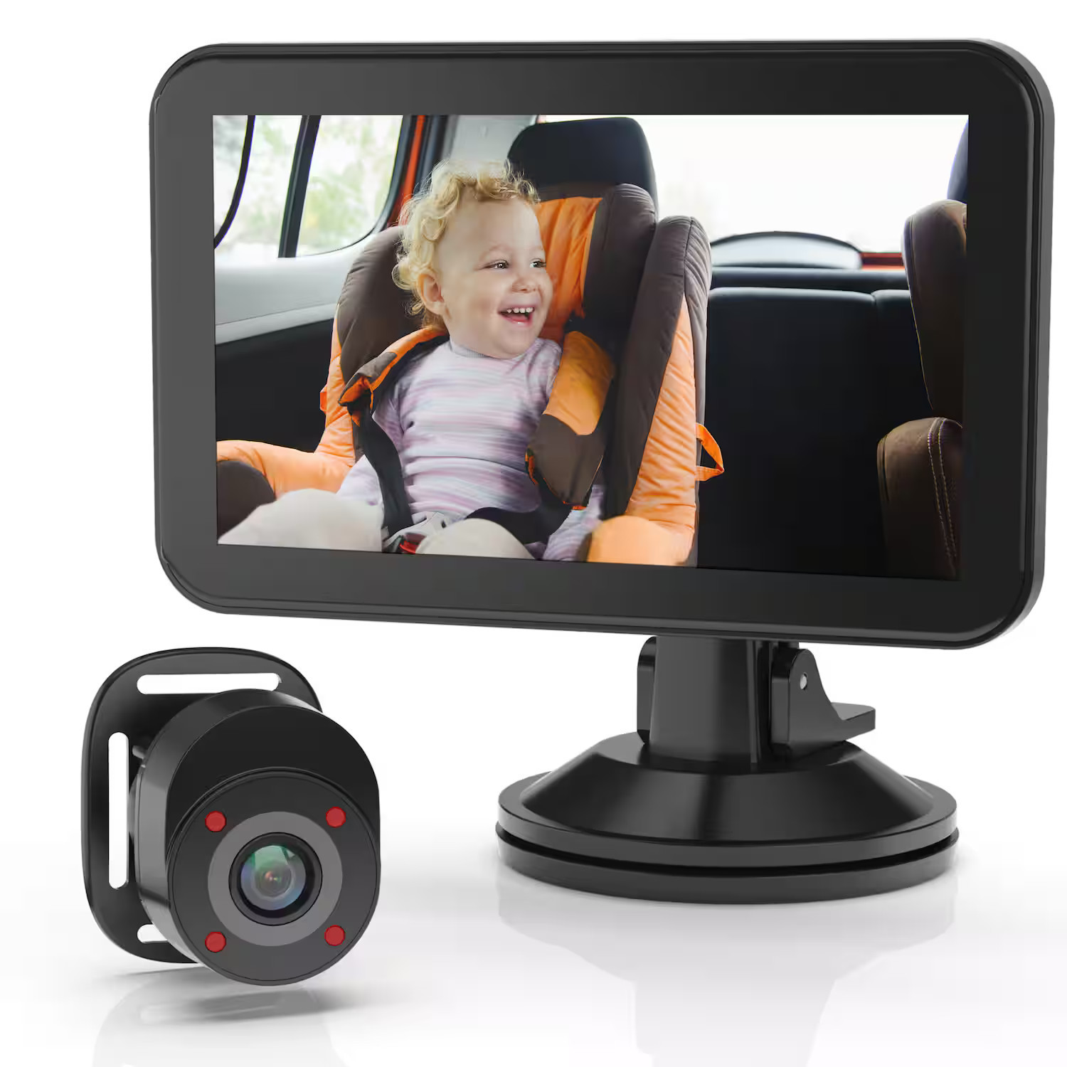 Rexing - BC500 In-Car Baby Cam with Monitor – HD 1080p & Infrared Night Vision - Black | Best Buy U.S.