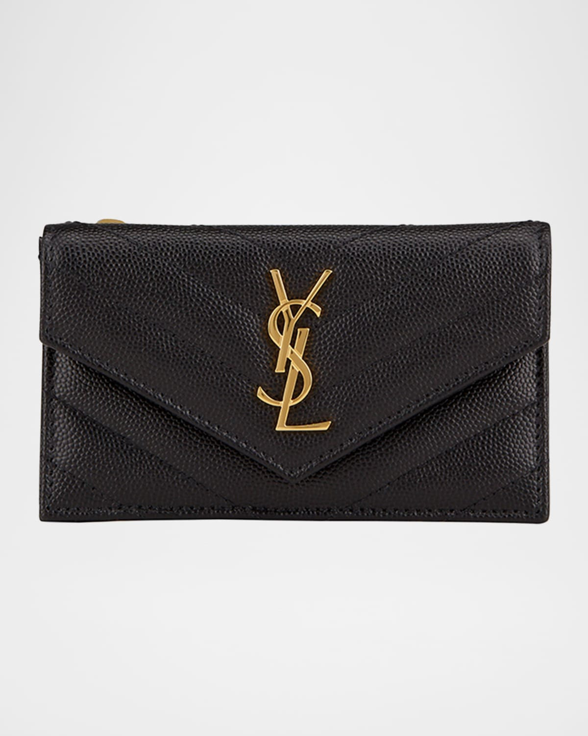 Monogramme Small Grain de Poudre YSL Envelope Wallet | Neiman Marcus