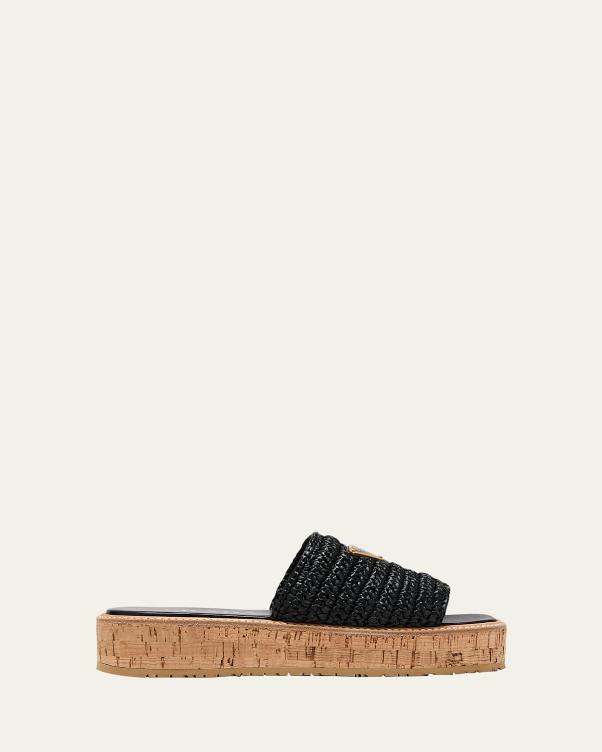 Raffia Cork Flatform Slide Sandals | Bergdorf Goodman
