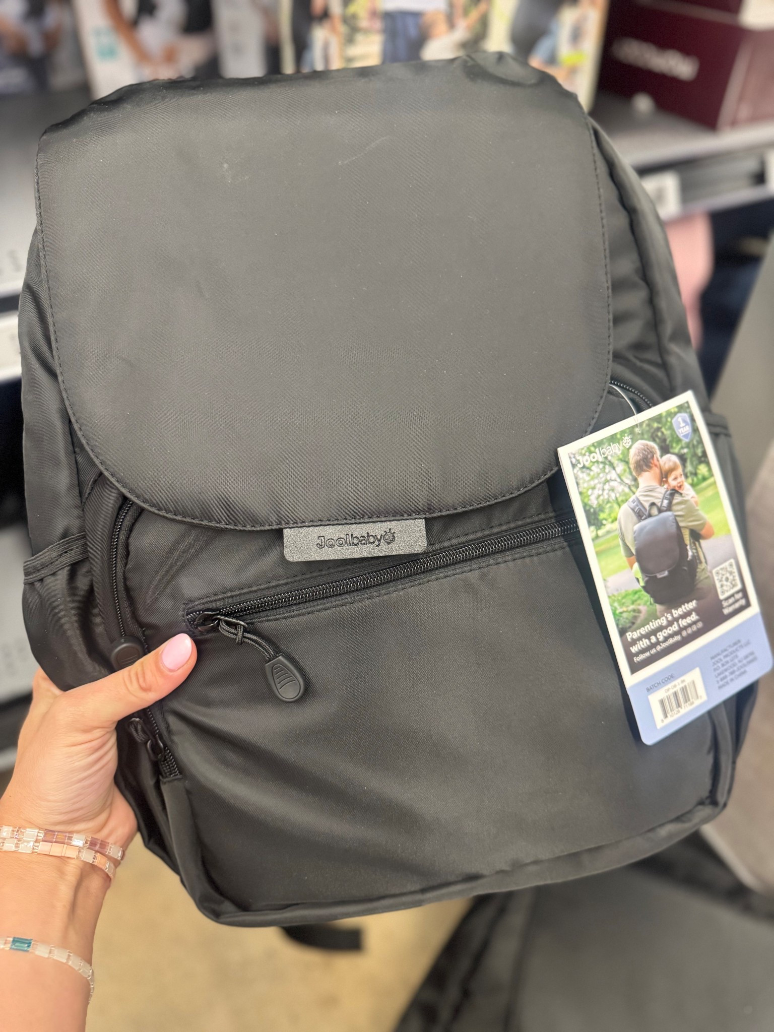 I love the look of this “diaper bag” because it doesn’t look like a diaper bag!  It’s the best for on the go outtings  