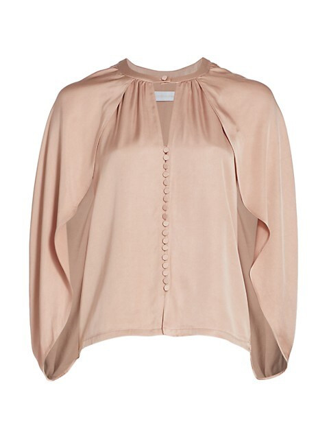 Audrey Fluid Satin Cape Top | Saks Fifth Avenue