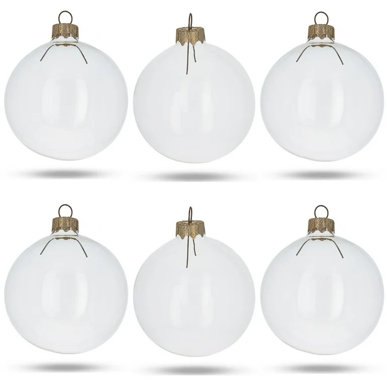 Set of 6 Clear Glass Ball Christmas Ornaments DIY Craft 3.25 Inches | Walmart (US)