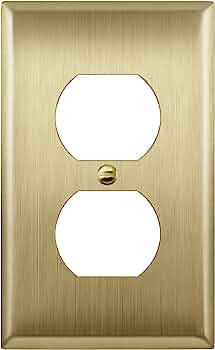 ENERLITES Duplex Receptacle Metal Wall Plate, Outlet Cover, Corrosion Resistant, Size 1-Gang 4.50... | Amazon (US)