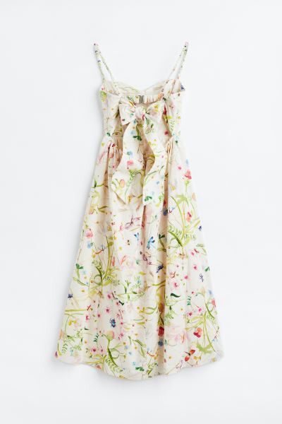 Linen-blend bow-detail dress | H&M (US)