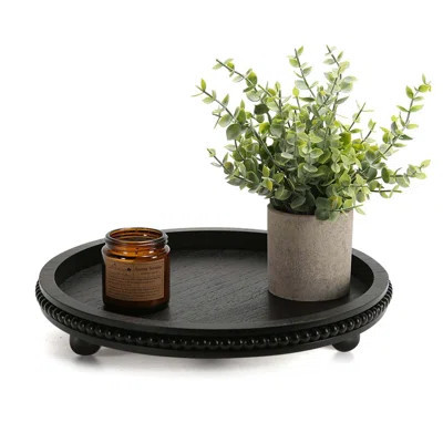 Wooden Beaded Decor Tray For Coffee Table, Rustic Wooden Trays Table Centerpieces, Decorative Trays For Home Decor Kitchen Table Farmhouse Serving Tra | Wayfair North America