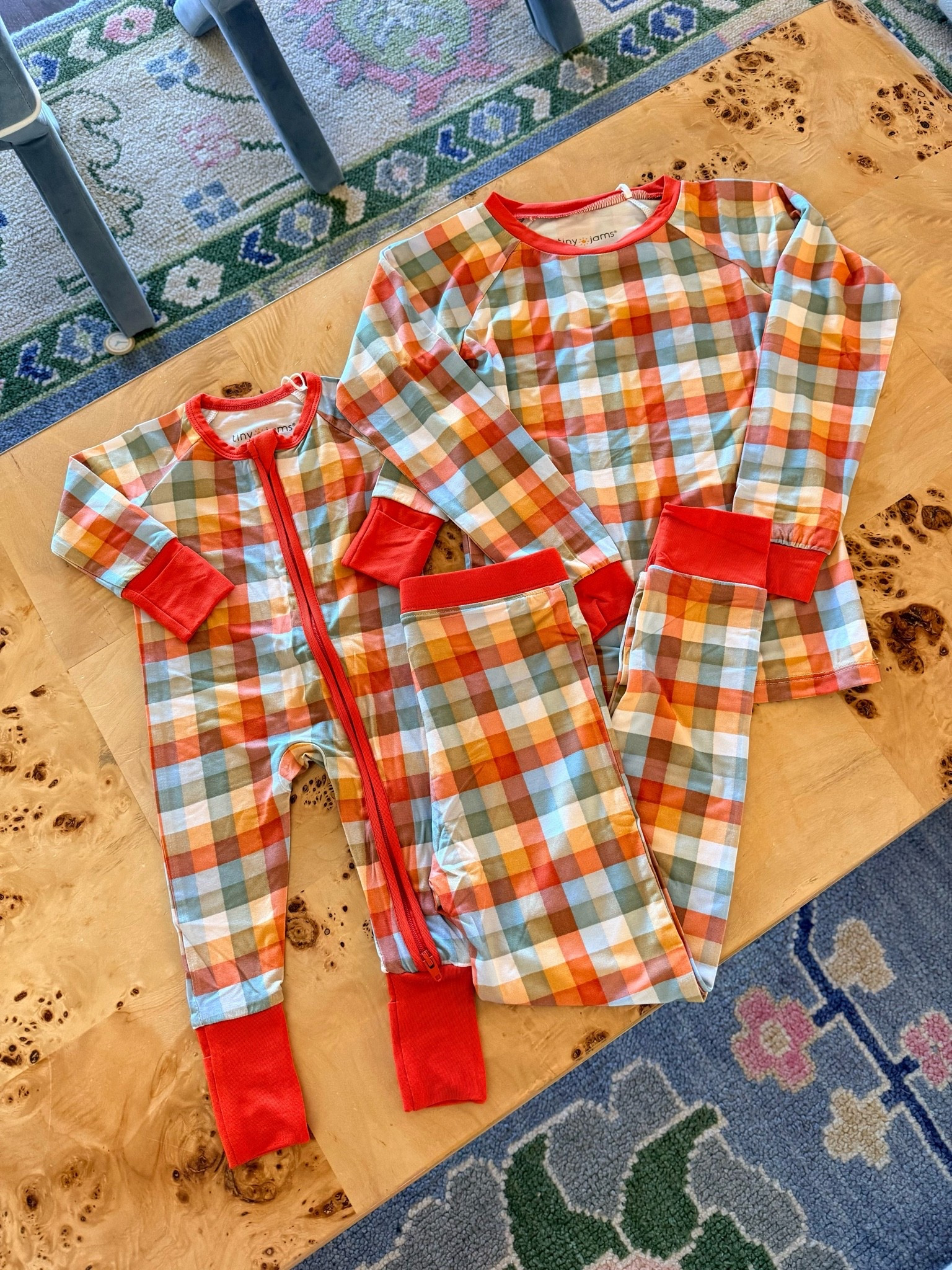 Fall plaid toddler pjs / fall baby onesie