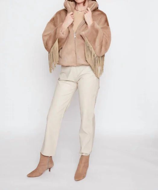 Dancing In The Moonlight With Fringe Jacket In Tan | Shop Premium Outlets