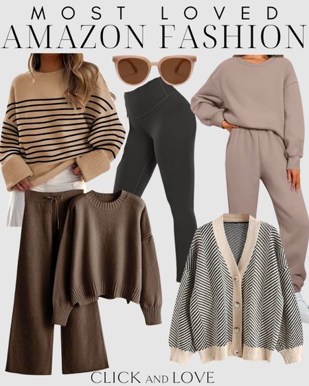 Most Loved Amazon Fashion finds! Love these cozy pieces for simple casual outfits whether you’re running errands, need a travel outfit or are having just a lounge day at home. 

Amazon fashion, women’s fashion, Amazon finds, Amazon favorites, sweatsuits, sweatshirt, sweatpants, lounge set, cozy sweater set, cardigan, sweater, butter soft leggings, workout leggings, striped sweater, sunglasses, affordable fashion, budget friendly clothing, mom everyday clothing, comfy clothing finds 

#LTKstyletip #LTKfindsunder50 #LTKfindsunder100