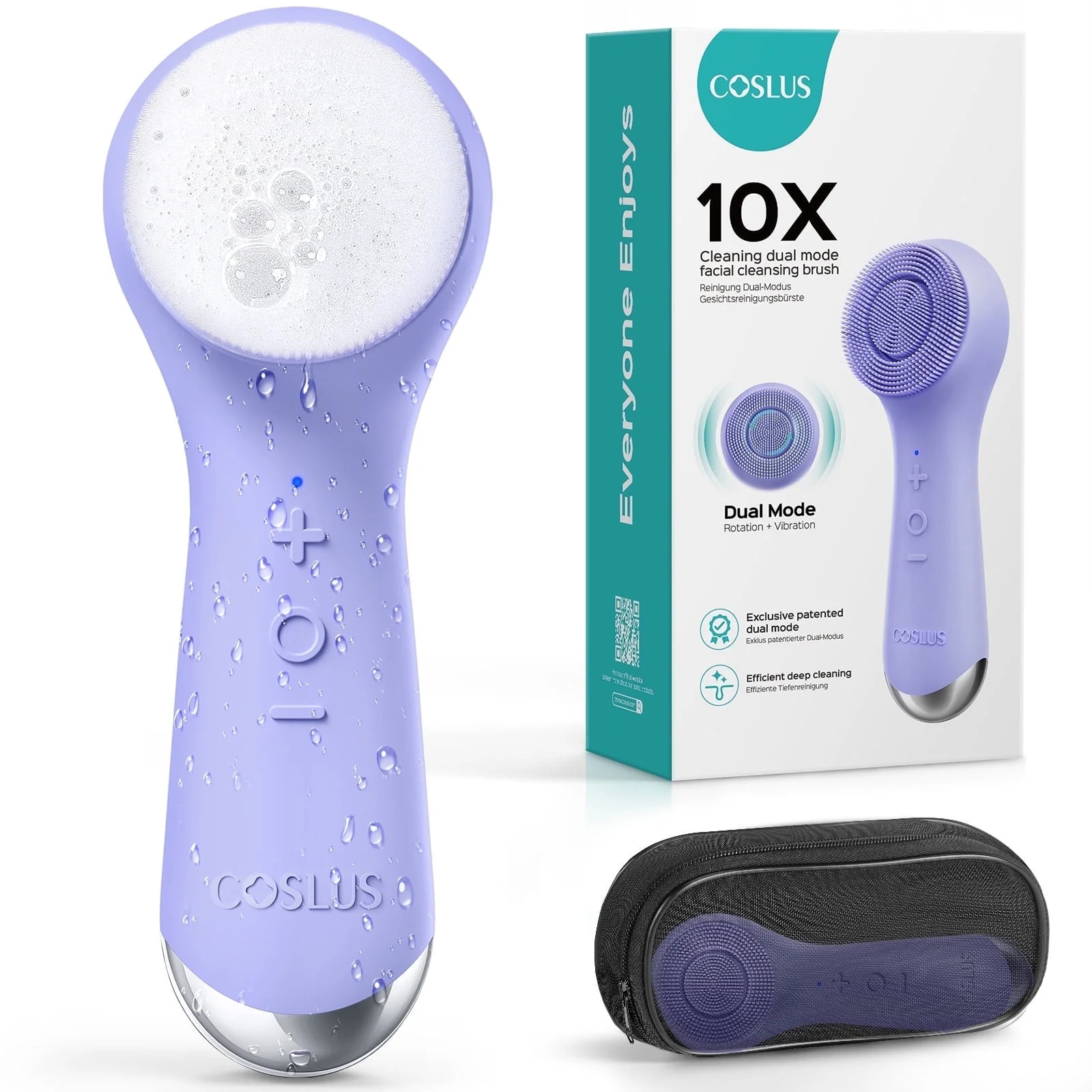 COSLUS Face Scrubber Facial Cleansing Brush,2 in 1 Spin Vibration Patented Tech,Silicone Electric... | Walmart (US)