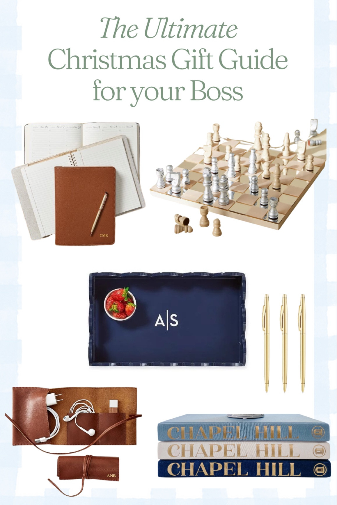 The ultimate gift guide for your Boss!  The refillable notebook is a perfect customizable gift that comes in lots of colors, order now with their initials on it to be sure it arrives by Christmas.  The monogram tray would be lovely for anyone, it also comes in more feminine colors. The coffee table books can be customized with any color of the rainbow 🌈 and you can customize to any company name or city! They are blank inside so you can include a handwritten message.  The tech accessories are also available in multiple of colors, including more feminine options! 

#LTKHoliday #LTKGiftGuide #LTKSeasonal