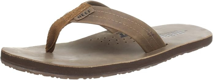 Reef Draftsmen Mens Leather Sandals | Bottle Opener Flip Flops For Men With Soft Cushion Footbed ... | Amazon (US)