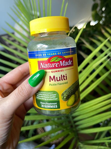 Nature Made Pickle Flavored Gummies. Is this real?? They are currently sold out! But they do have a sugar free multivitamins now! #vitamins #naturemade #propickle

#LTKActive #LTKhome #LTKfitness
