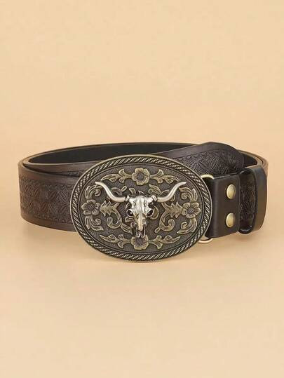 Oval Buckle Belt Western Cowgirl For Coats,Dresses And Jeans Pants Halloween Summer, School Fall, Autumn, Halloween, Western Belt | SHEIN
