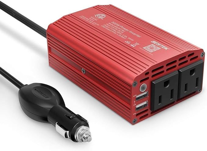 BESTEK 300W Power Inverter DC 12V to 110V AC Car Inverter with 4.2A Dual USB Car Adapter | Amazon (US)