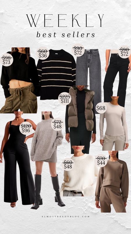 Weekly best sellers, abercrombie sale, jumpsuit, winter style, tunic sweater, puffer vest, jeans 

#LTKfindsunder50 #LTKfindsunder100