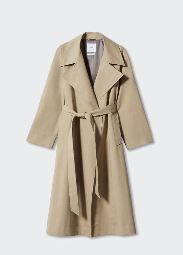 Oversized cotton trench coat -  Women | Mango USA | MANGO (US)