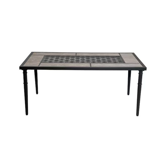 allen + roth Thomas Lake Rectangle Outdoor Dining Table 39-in W x 67-in L with Umbrella Hole | Lowe's