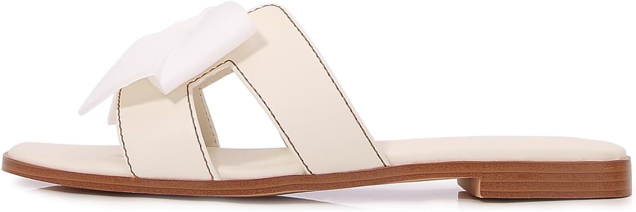 Women’s Flat Sandals Slip on Slide Bowknot Sandals for Women Dressy Summer Cute Comfort Shoes | Amazon (US)