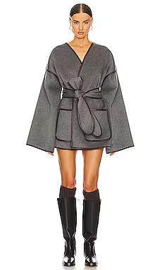 Helsa Wool Blend Blanket Coat in Grey from Revolve.com | Revolve Clothing (Global)