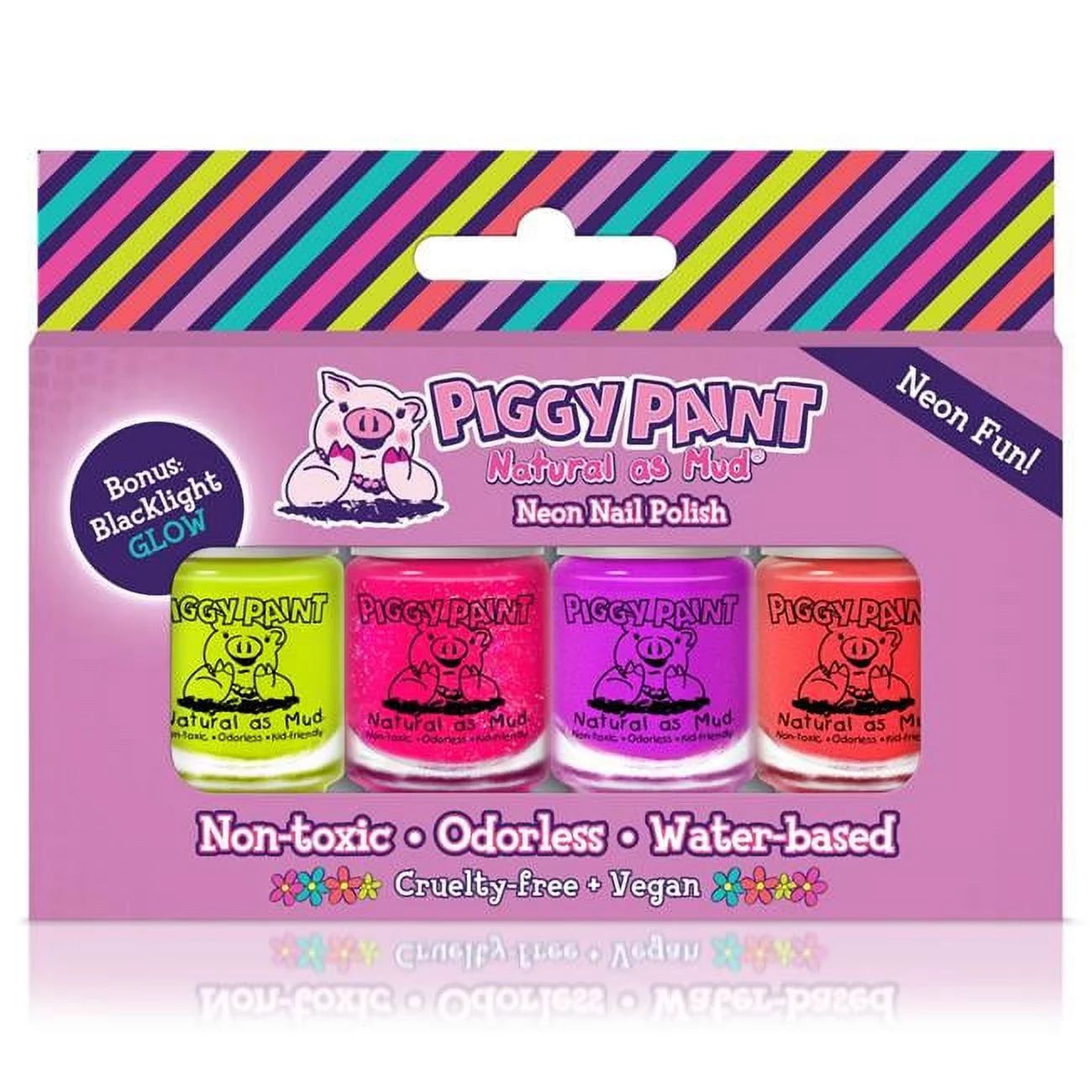 Piggy Paint 784 0.48 fl oz Neon 4 Nail Polish Boxed Set | Walmart (US)