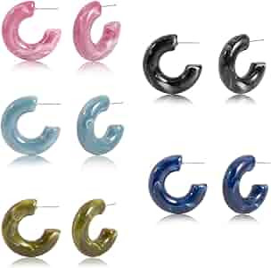 Badu Women's Acrylic Hoop Summer Fashion Earrings | Amazon (US)
