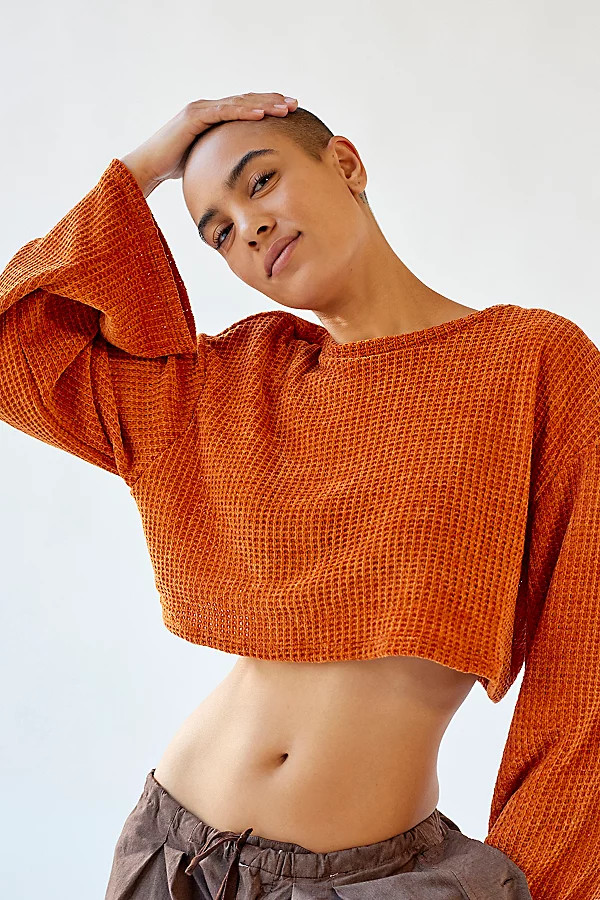 Urban Renewal Remnants Cozy Drippy Sleeve Crew Neck Sweater | Urban Outfitters (US and RoW)