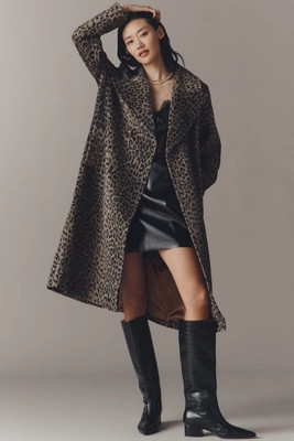 Maeve Leopard Wool Blend Coat | Anthropologie (US)