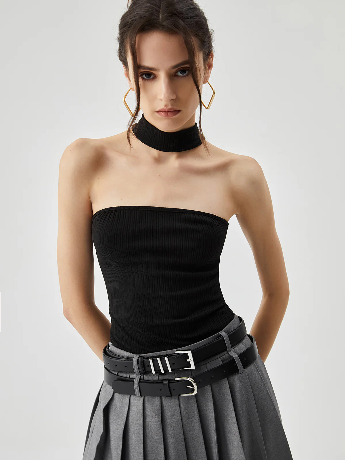 Slinky Solid Halter Top | Commense