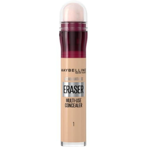 Maybelline Concealer Instant Anti Age Eraser Eye, Dark Circles and Blemish, Ultra Blendable Formula , Dermatologist Tested & Suitable for Sensitive Skin 01 Light | Amazon (UK)