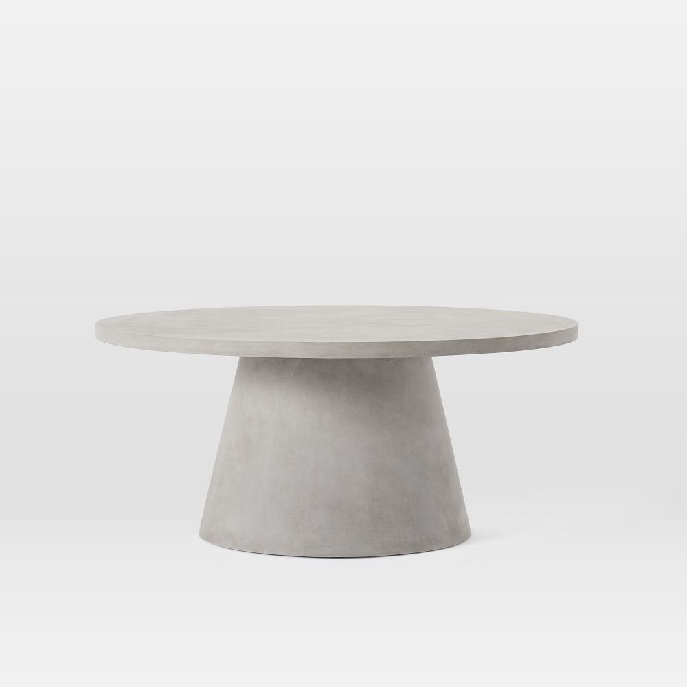 Concrete Pedestal Indoor/Outdoor Round Coffee Table (32"–44") | West Elm (US)