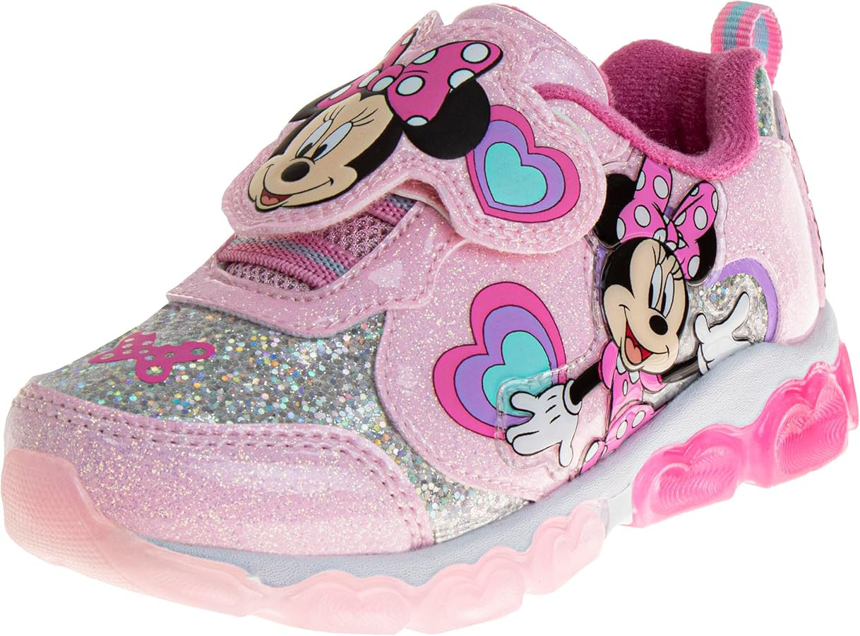 Disney Girls' innie Mouse Shoes - Minnie Mouse Slip-On Laceless Light-Up Sneakers (Toddler/Little... | Amazon (US)