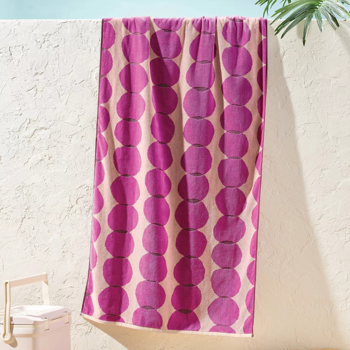 36"x72" Bubble Dot Oversized Beach Towel Pink/Purple - Room Essentials™ | Target