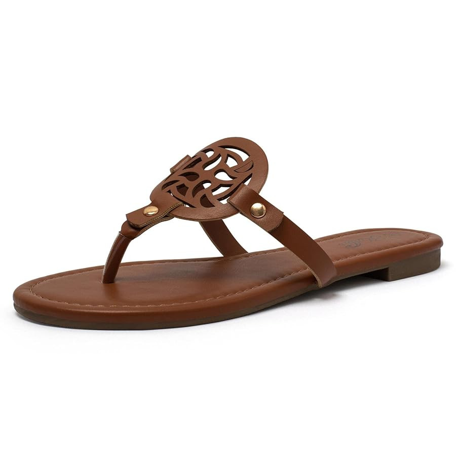 katliu Women's Flat Sandals Flip Flop Sandals Comfortable Dressy Thong Sandals | Amazon (US)