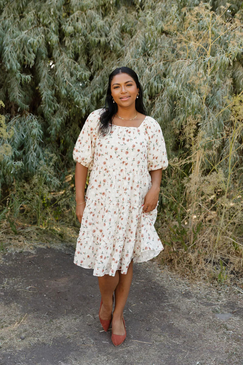 Kenley Dress-Cream Floral | Love Olive Co