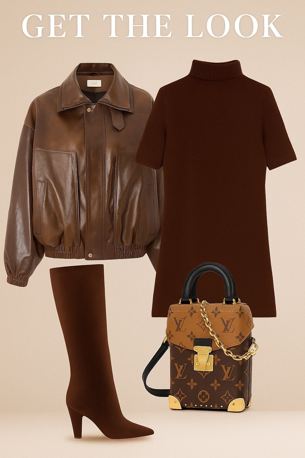 Taylor Swift Out and About in New York City her look is effortlessly chic and packed with the kind of details that make a monochromatic outfit stand out. Let’s start with the play on proportions — the oversized leather jacket adds structure and edge, while the fitted knit dress and tall suede boots balance it out with a more streamlined silhouette. Then there’s the texture-on-texture styling that ties everything together. Instead of relying on color contrast, this outfit uses fabric contrast — the glossy leather jacket connects perfectly with the structured LV-inspired bag, while the soft cashmere dress and suede boots bring in warmth and depth. It’s the perfect example of how to build visual interest and movement within a single shade, creating that timeless, quiet-luxury effect we love.

#LTKStyleTip