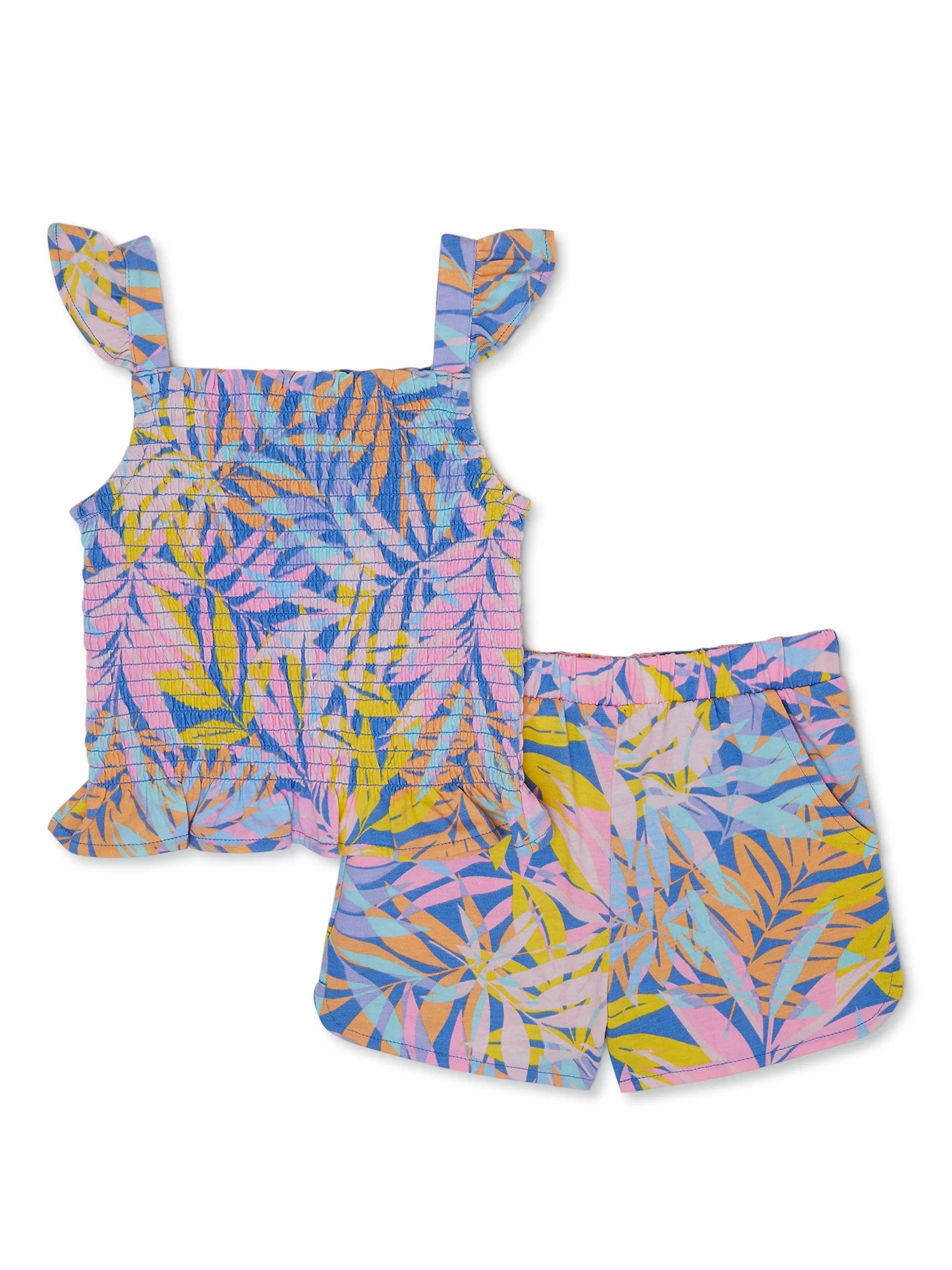 Wonder Nation Toddler Girls Short Set, Sizes 12M-5T | Walmart (US)