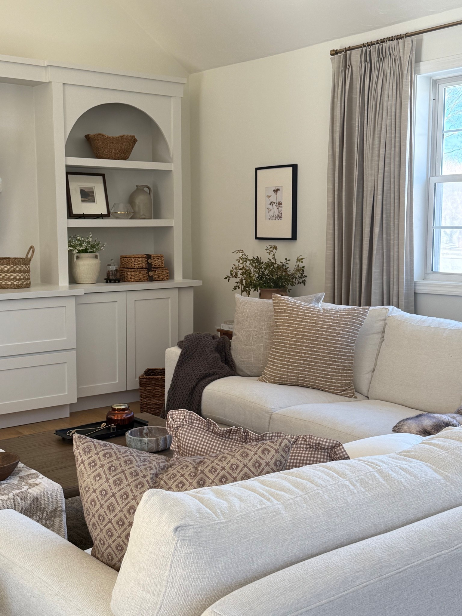 Did a little shelf decorating in the corner of our living room. These new woven baskets from Amazon and just the right amount of color and texture to our built ins!

#LTKHome