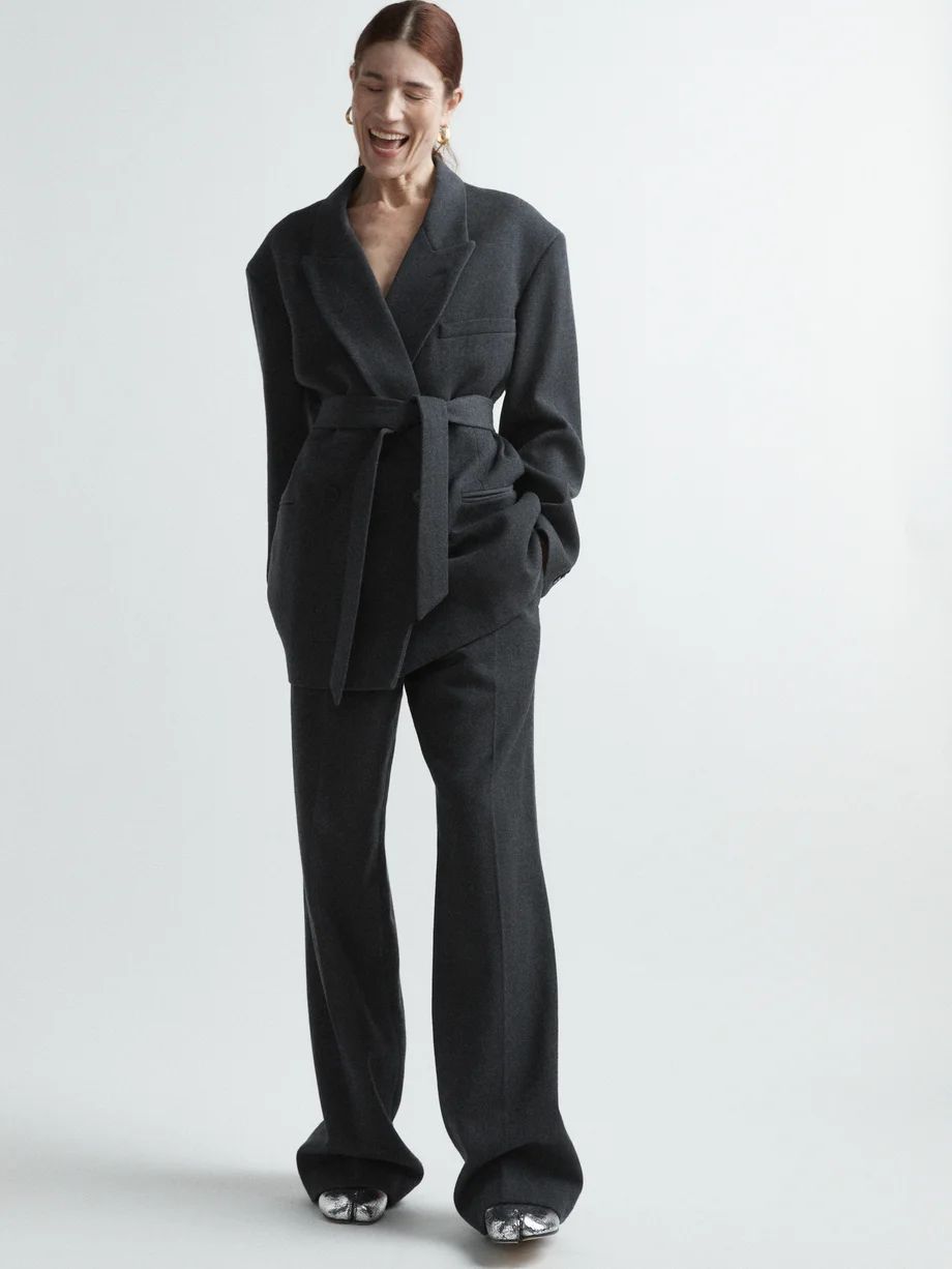Exaggerated recycled wool-blend tux blazer | Raey | Matches (UK)